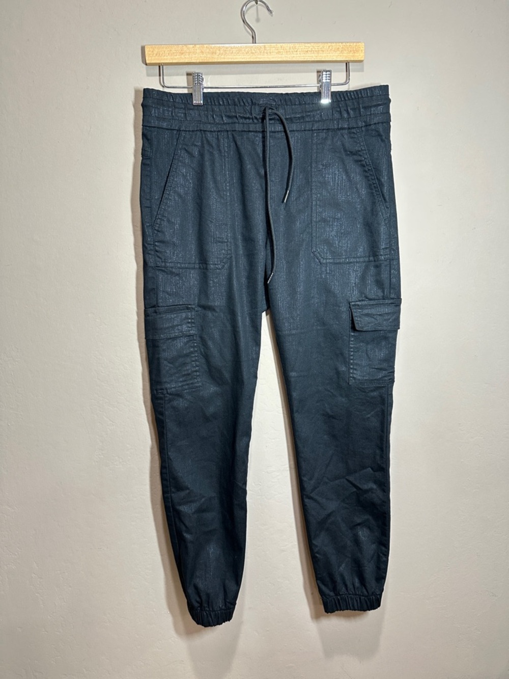 Flog Pants Metallic Drawstring Cinched Pull-On Joggers Size 30